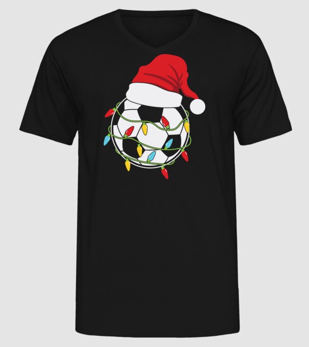 Football christmas model negru pe tricou