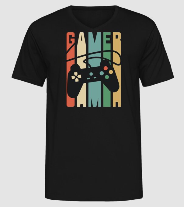 Gamer Controller model negru pe tricou