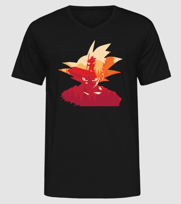 goku head model negru pe tricou