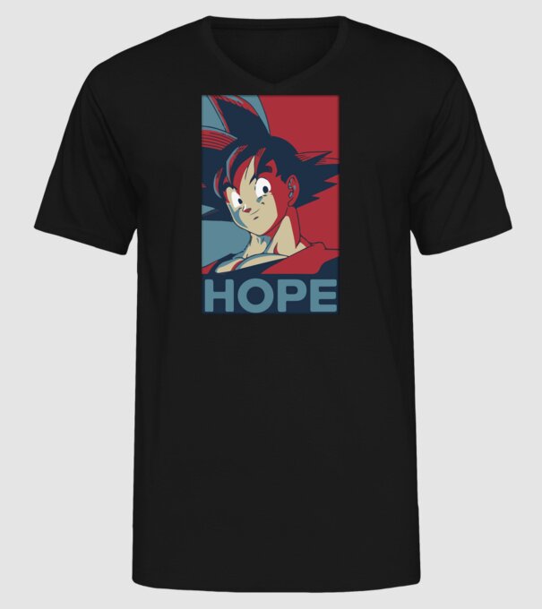 goku hope dragonball model negru pe tricou