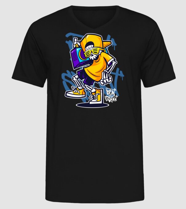 Graffiti model negru pe tricou