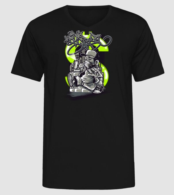 Graffiti model negru pe tricou