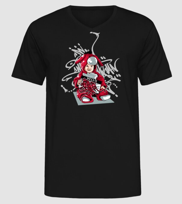Graffiti model negru pe tricou