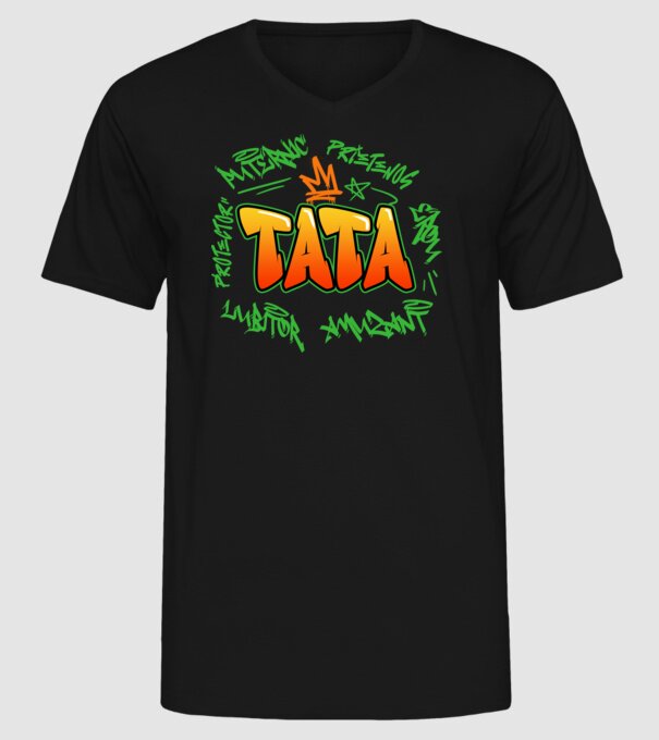 Graffiti tata model negru pe tricou