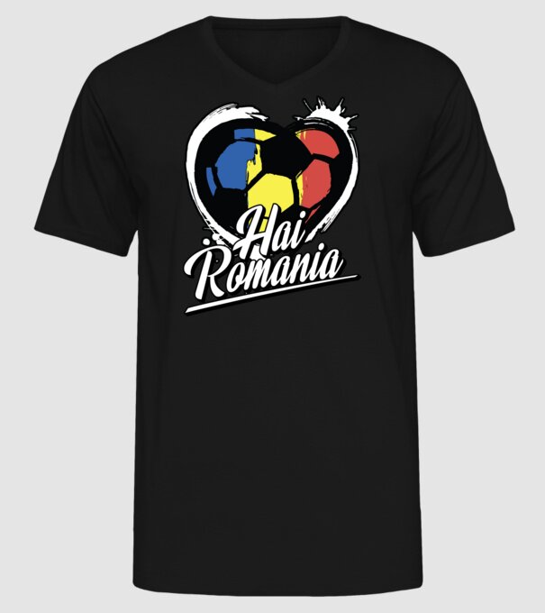 Hai romania heart model negru pe tricou