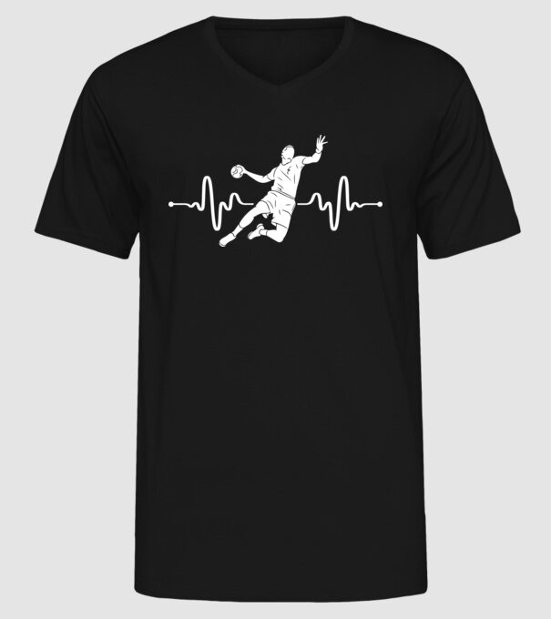 handball heartbeat model negru pe tricou