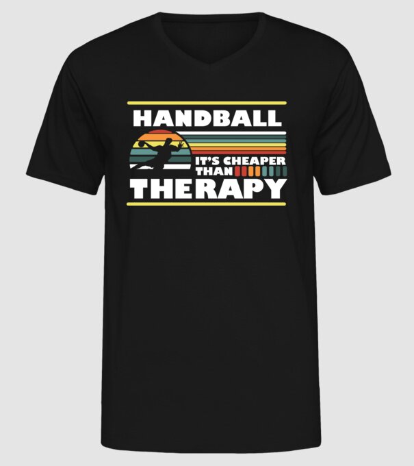 Handball therapy model negru pe tricou