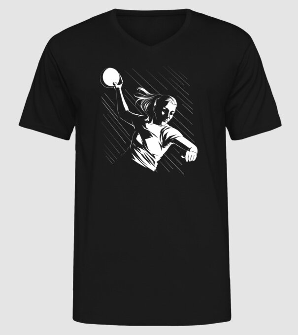 Handballer model negru pe tricou