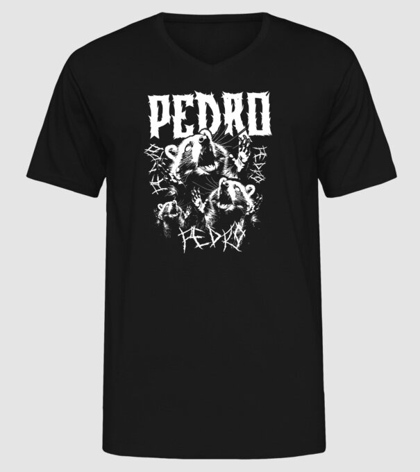 Heavy Metal pedro model negru pe tricou