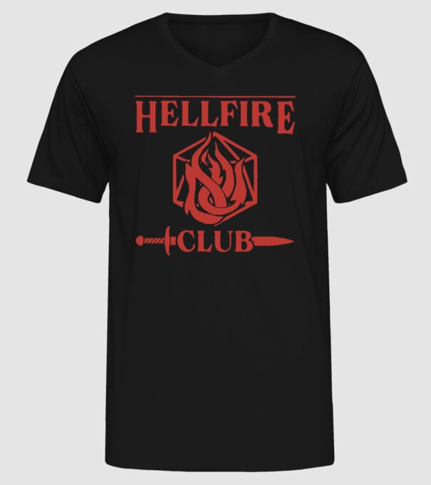 hellfire club 85 model negru pe tricou