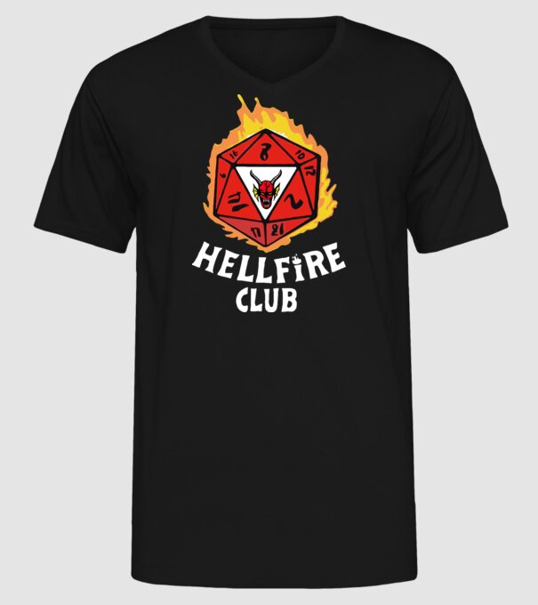 hellfire club roll dice model negru pe tricou