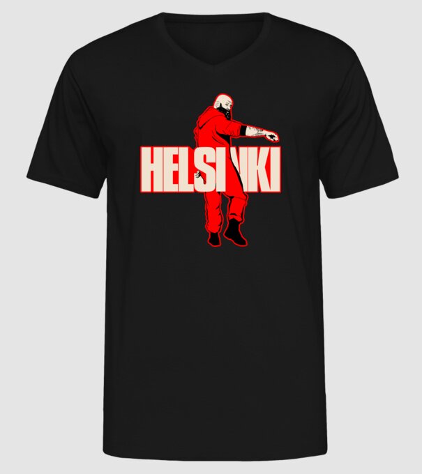 helsinki la casa de papel model negru pe tricou