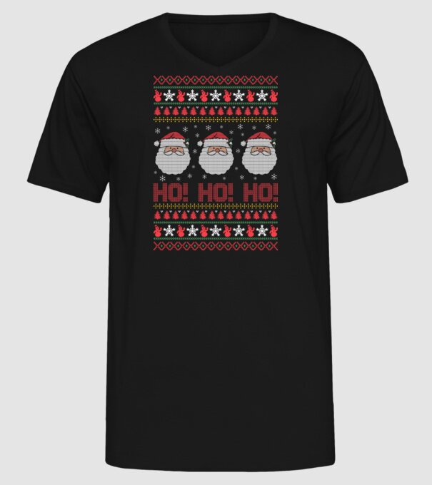 Ho-Ho-Ho model negru pe tricou