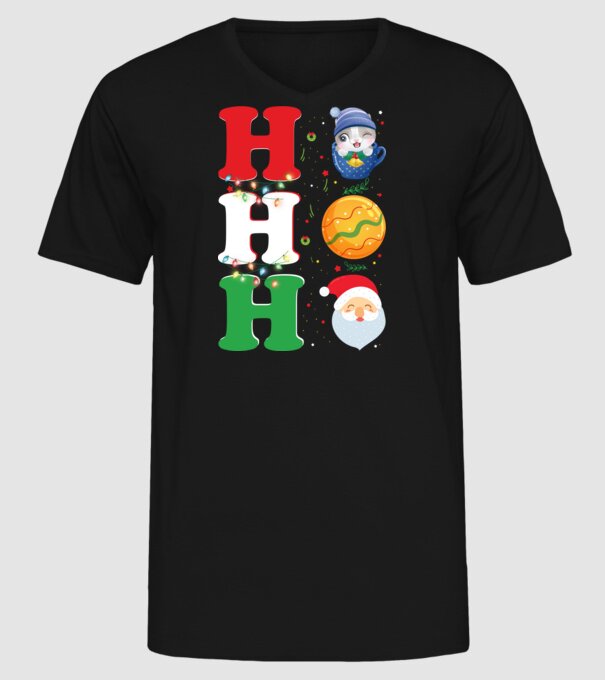 Ho-ho-ho christmas model negru pe tricou
