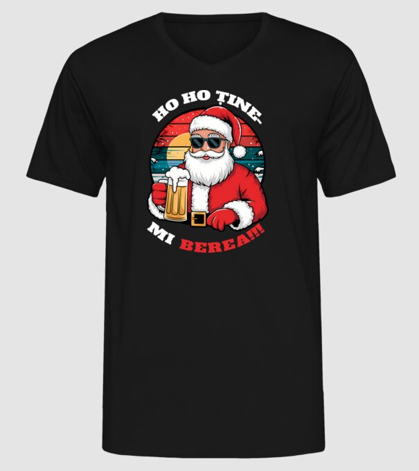 Ho ho ține mi berea! Negru model negru pe tricou