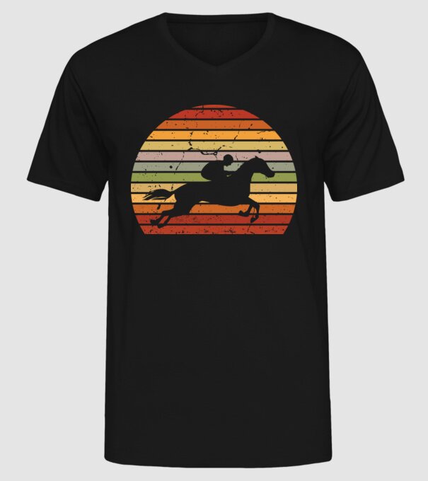 horse race model negru pe tricou