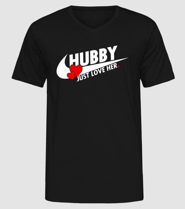 Hubby Just love her alb model negru pe tricou