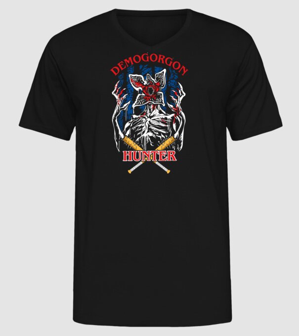 Demogorgon hunter model negru pe tricou