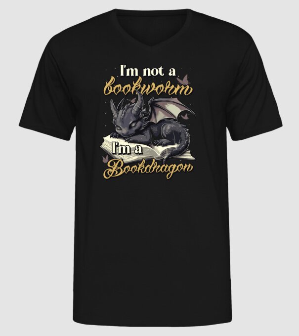 I am not a bookworm i am a bookdragon model negru pe tricou
