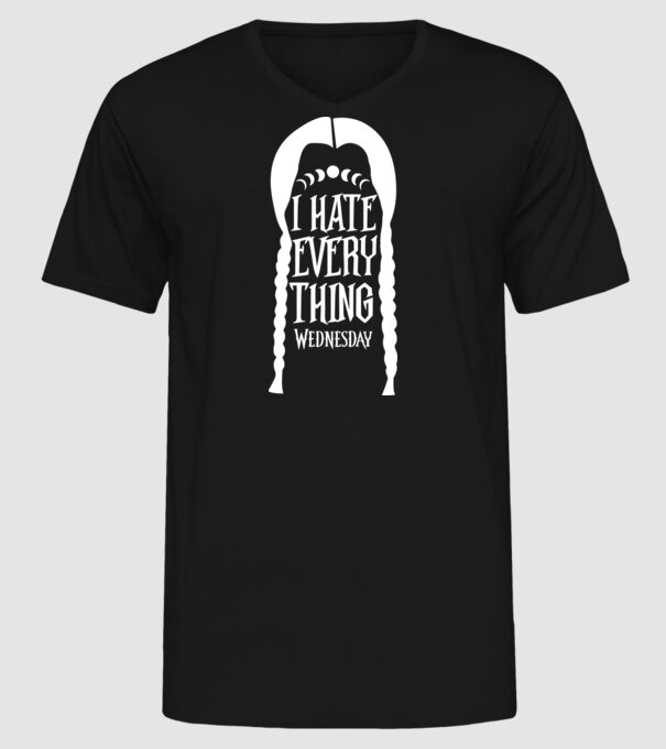 I hate everything model negru pe tricou