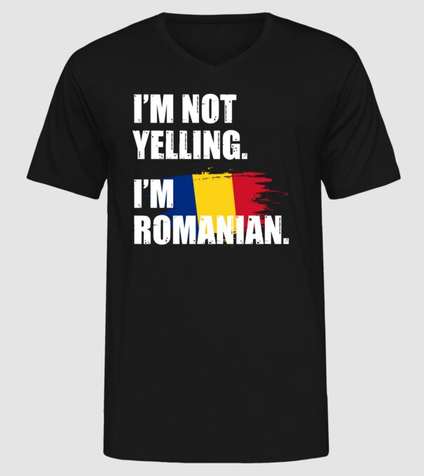 I'm not yelling model negru pe tricou