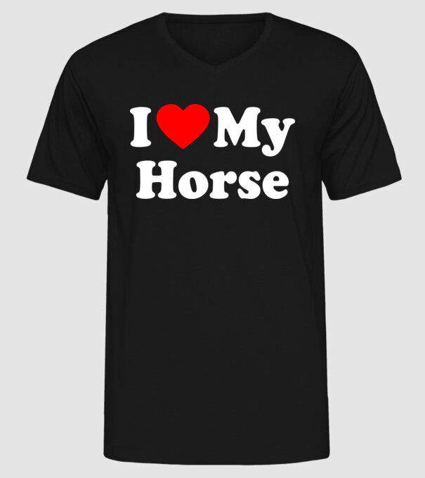 i ove my horse model negru pe tricou