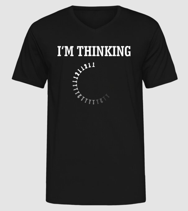Im thinking model negru pe tricou
