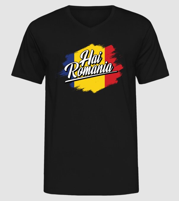 Inscripție cu steag model negru pe tricou