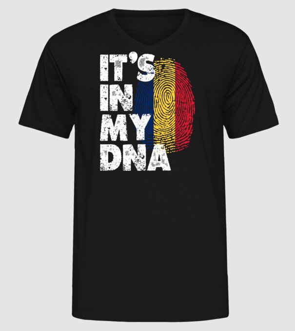 its in my dna model negru pe tricou
