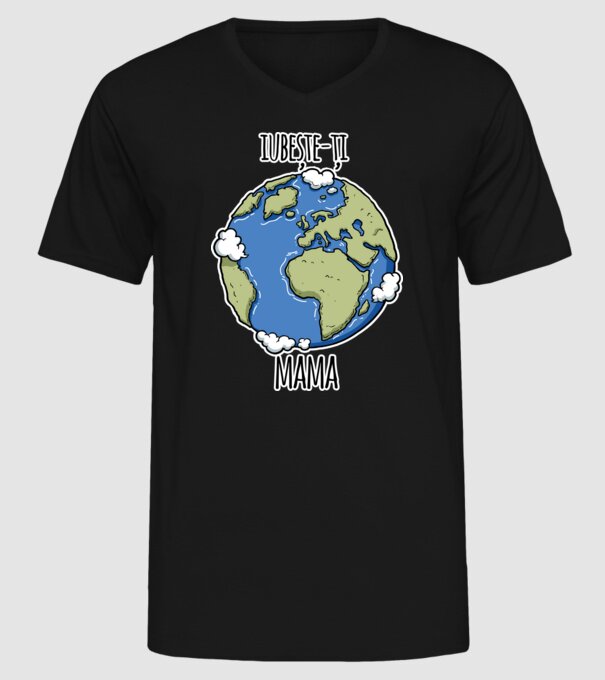 iubește-ți mama model negru pe tricou