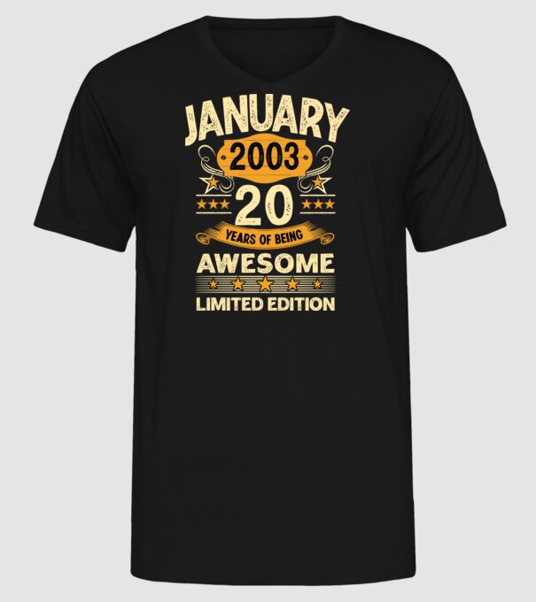 January 2003 20 years of being limited edition model negru pe tricou