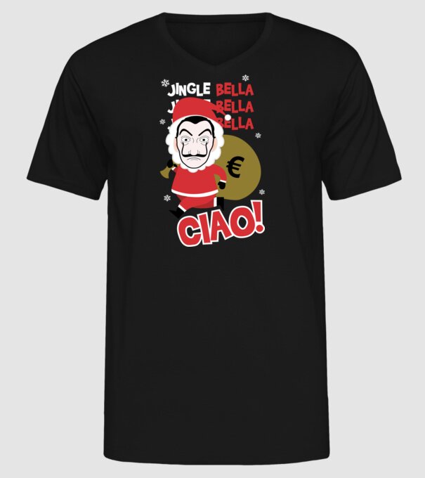 jingle bella christmas la casa de papel model negru pe tricou