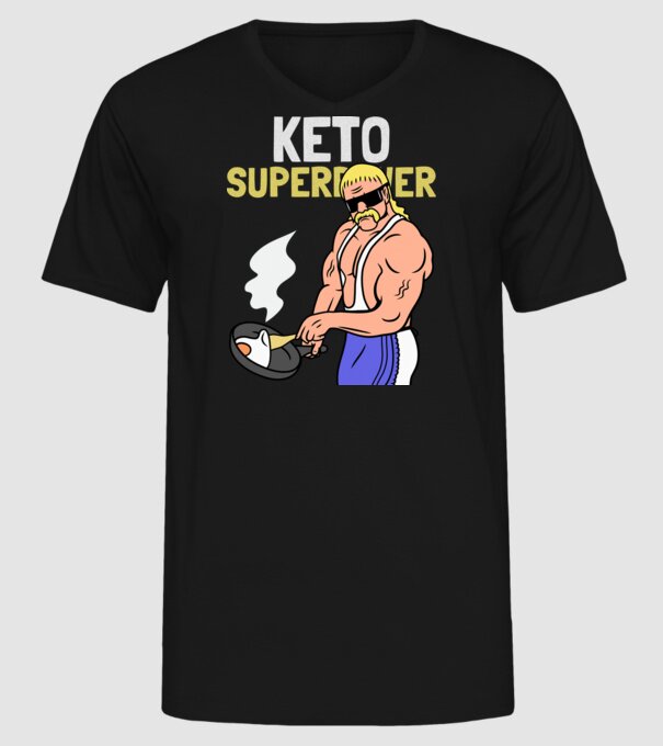 KETO SUPERPOWER model negru pe tricou