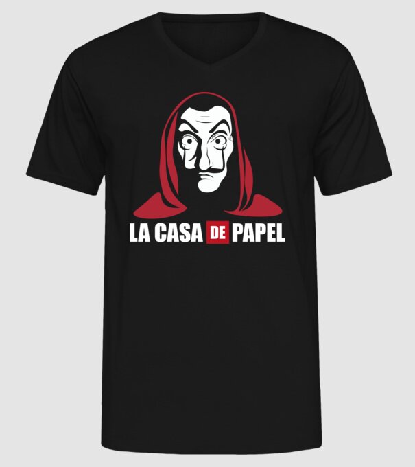 la cas de papel logo model negru pe tricou