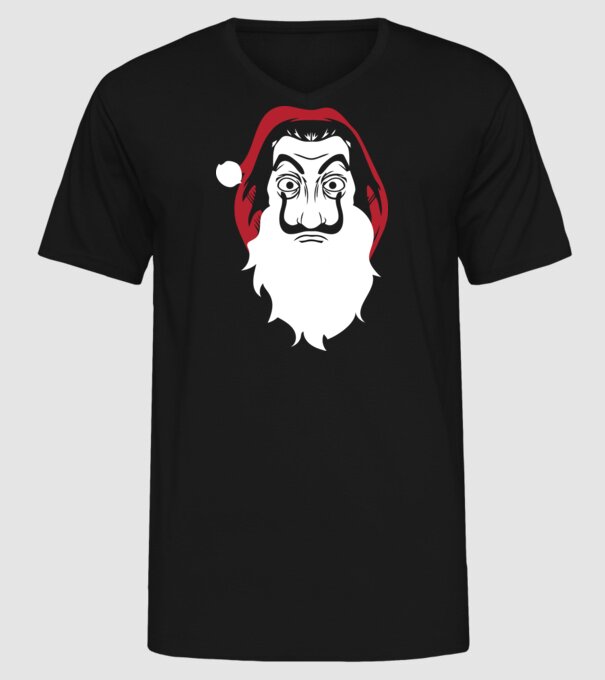 la casa de papel santa model negru pe tricou