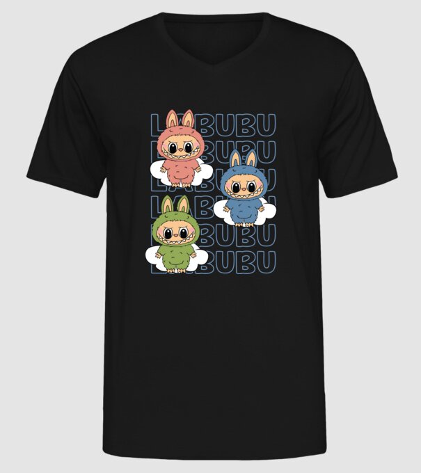 LABUBU model negru pe tricou