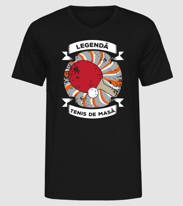 Legendă tenis de masă model negru pe tricou
