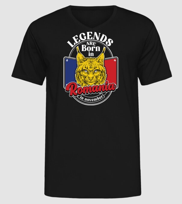 Legends are born in România november model negru pe tricou