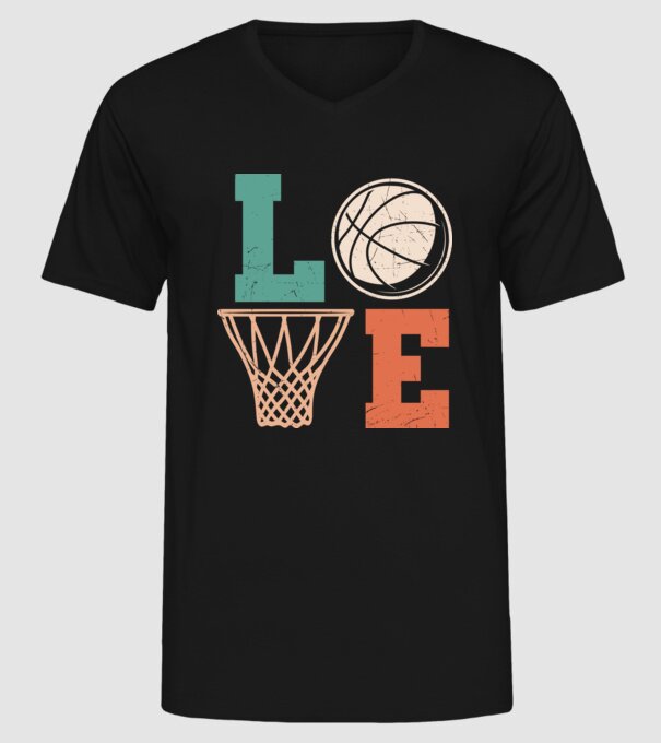 LOVE basketball model negru pe tricou