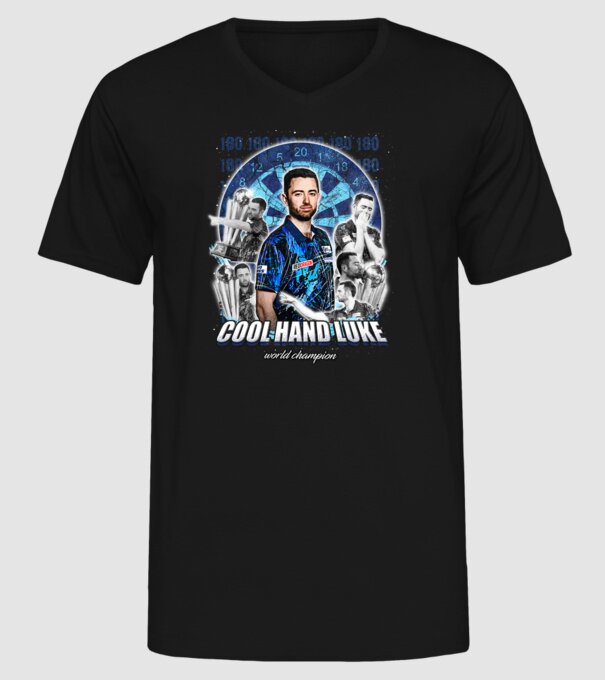 Luke Humphries World Champion model negru pe tricou