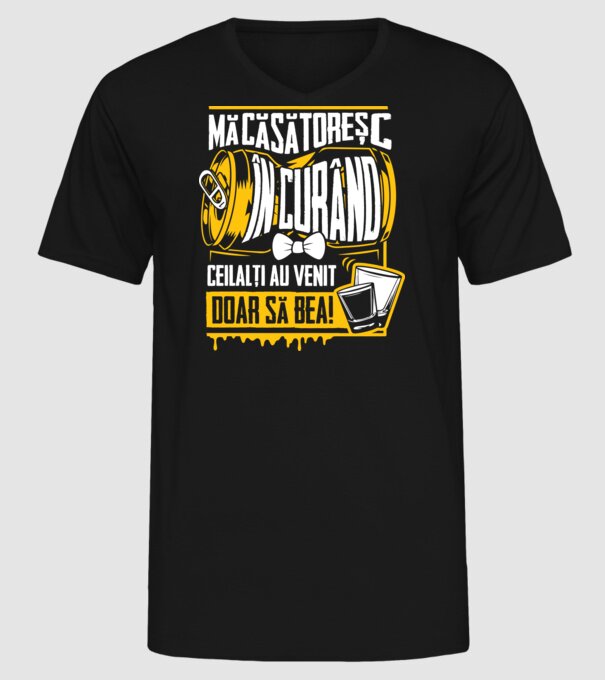 Mă căsătoresc în curând model negru pe tricou