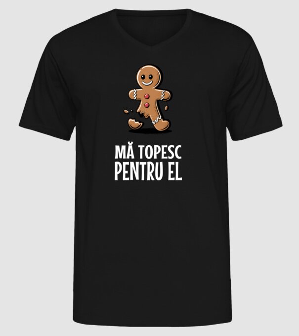 Mă topesc pentru el Negru model negru pe tricou