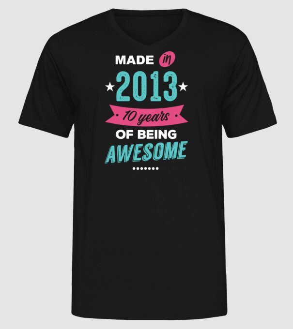 Made in 2013 model negru pe tricou