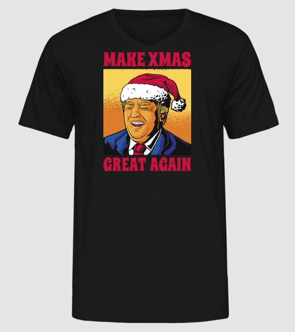 Make Xmas great again model negru pe tricou