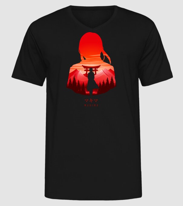 Makima model negru pe tricou