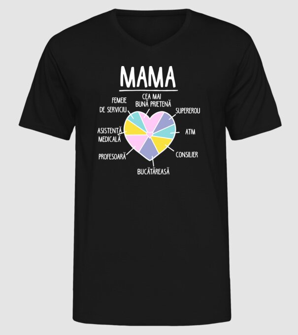 Mama cea mai bună prietenă, supererou model negru pe tricou