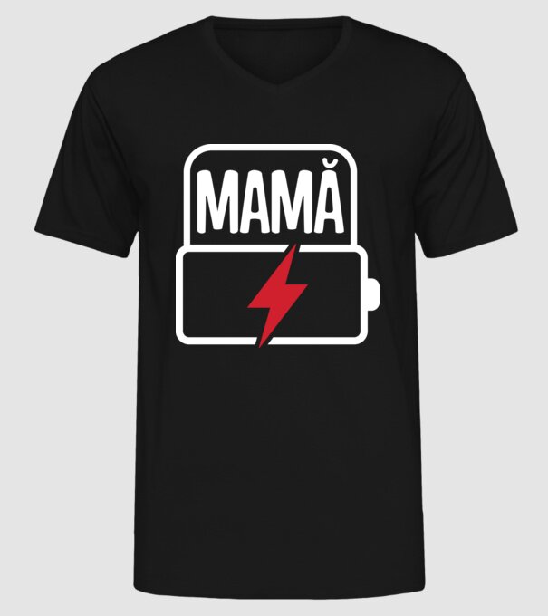 Mamă la încărcat model negru pe tricou