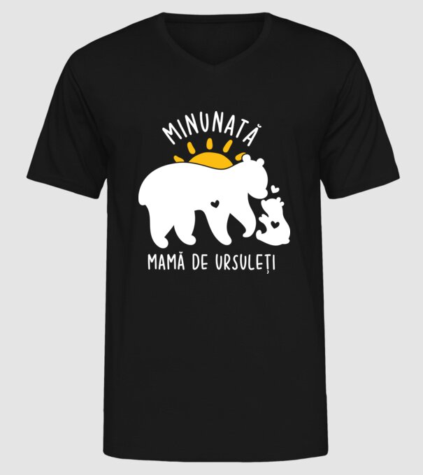 Minunată mamă de ursuleți model negru pe tricou