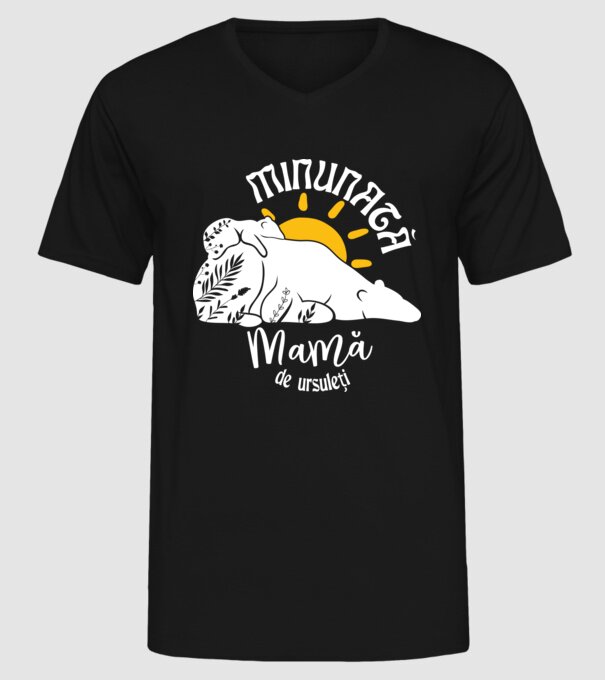 Minunată mamă de ursuleți model negru pe tricou