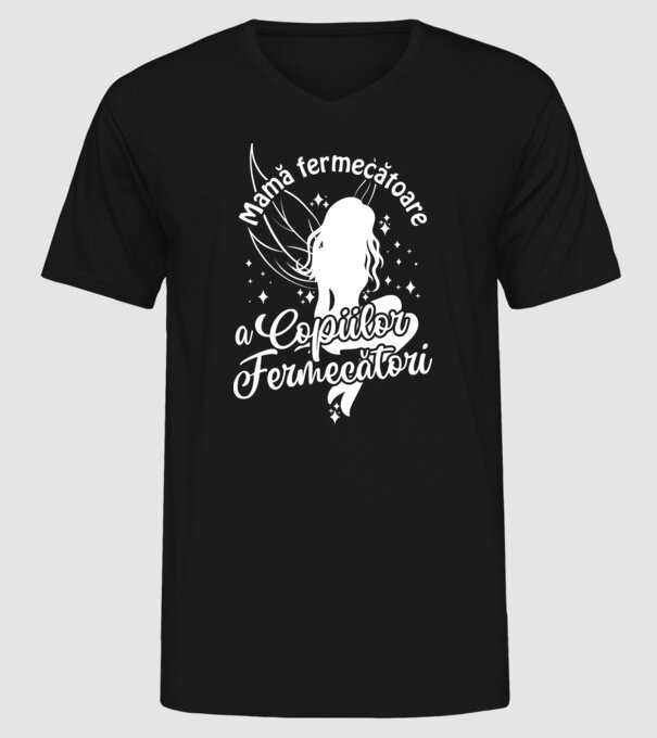 Mamă fermecătoare a copiilor fermecători model negru pe tricou